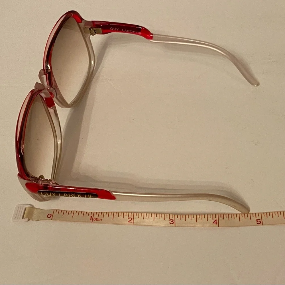 GUY LAROCHE SOLEIL SUNGLASSES SUNNIES PINK SILVER OVERSIZED FRAMES VINTAGE